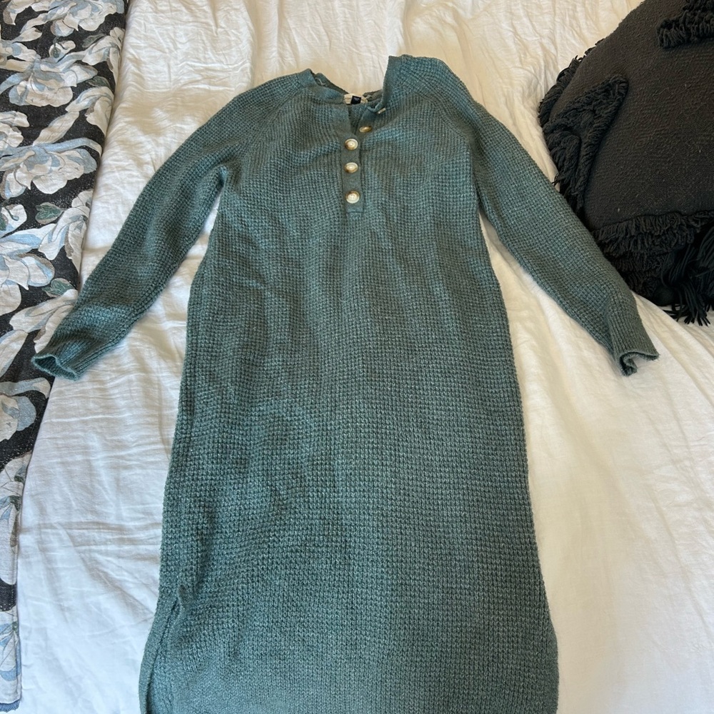 Universal Thread Teal Knit Nightgown with Buttons